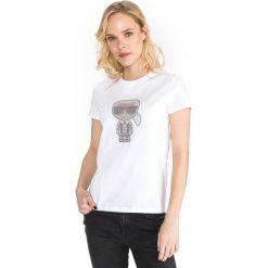 Karl Lagerfeld Koszulka Biały. Białe koszulki damskie m, z aplikacjami, z bawełny. Za 435,95 zł.