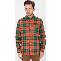Jack & Jones Jeff Koszula Zielony Pomarańczowy. Pomarańczowe koszule męskie Jack & Jones, m, w kratkę, z bawełny, bez kołnierzyka, z długim rękawem. Za 131,95 zł.