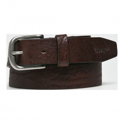 Wrangler - Pasek skórzany. Brązowe paski męskie Wrangler, w paski, z materiału. Za 149,90 zł.