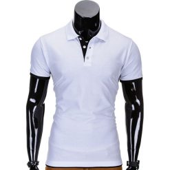 KOSZULKA MĘSKA POLO BEZ NADRUKU S758 - BIAŁA/CZARNA. Zielone koszulki polo marki Ombre Clothing, na zimę, m, z bawełny, z kapturem. Za 39,00 zł.