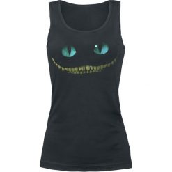 Alicja w Krainie Czarów Grinsekatze - Smile Top damski czarny. Czarne bluzki damskie marki Alicja w Krainie Czarów, l, bez wzorów, bez kołnierzyka. Za 74,90 zł.