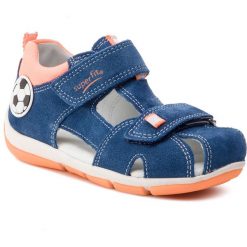 Sandały SUPERFIT - 4-09142-80 S Blau/Orange. Niebieskie sandały chłopięce Superfit, ze skóry, bez zapięcia. Za 229,00 zł.