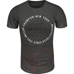 Koszulka męska t-shirt 3D czarny Recea. Czarne koszulki męskie Recea, xl, z nadrukiem, z bawełny, bez kołnierzyka, bez rękawów. W wyprzedaży za 22,99 zł.