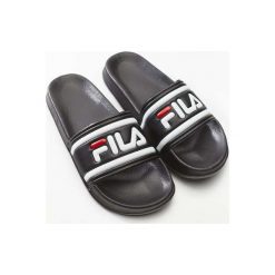 Czarne Damskie Klapki Fila MORRO BAY SLIPPER WMN 25Y. Czarne klapki damskie Molly.pl, w paski, z materiału, bez obcasa. Za 89,00 zł.