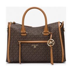 Michael Kors Carine Medium Torebka Brązowy. Pomarańczowe torebki klasyczne damskie Michael Kors, w paski, z bawełny, bez dodatków. Za 1601,95 zł.