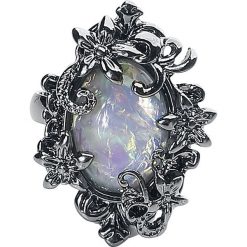 Blackheart White Opal Pierścień srebrny. Szare pierścionki damskie marki Blackheart, z opalem, srebrne. Za 32,90 zł.