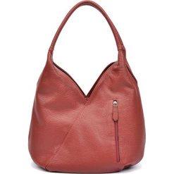 Shopper bag damskie: Skórzana torebka w kolorze bordowym – (S)38 x (W)38 x (G)19 cm