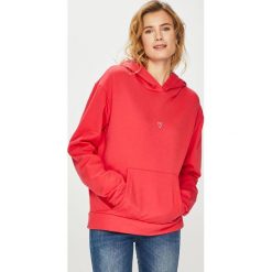 Answear - Bluza. Czerwone bluzy damskie ANSWEAR, s, z nadrukiem, z bawełny, bez rękawów, z kapturem. W wyprzedaży za 69,90 zł.