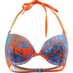 Biustonosz bikini "Canebier" w kolorze pomarańczowo-niebieskim. Pomarańczowe bikini marki Val d´Azur, z haftami. W wyprzedaży za 165,95 zł.