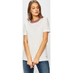 Tommy Hilfiger - Top. Niebieskie bluzki damskie TOMMY HILFIGER, s, bez wzorów, z bawełny, z okrągłym kołnierzem. W wyprzedaży za 159,90 zł.