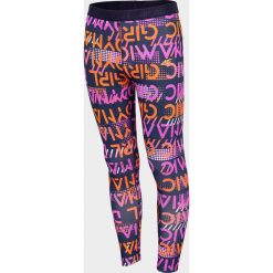 Legginsy sportowe dziewczęce (122-164) JLEG402 - multikolor. Legginsy dziewczęce 4F JUNIOR, bez wzorów, z dzianiny, sportowe. Za 69,99 zł.
