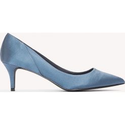 Czółenka: NA-KD Shoes Satynowe czółenka na średnim obcasie – Blue