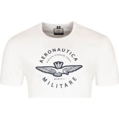 T- shirt Aeronautica Militare. Białe koszulki męskie m, bez wzorów, z włoskim kołnierzykiem. Za 199,00 zł.