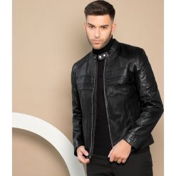 Męska skórzana kurtka na suwak. Czarne kurtki sportowe męskie Wittchen, na jesień, m, bez wzorów, ze skóry, bez kaptura. W wyprzedaży za 599,90 zł.