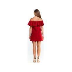 Sukienka mini N007 czerwony. Czerwone sukienki damskie Awama, xl, bez wzorów, z bawełny, bez kołnierzyka, bez rękawów, mini. Za 129,00 zł.