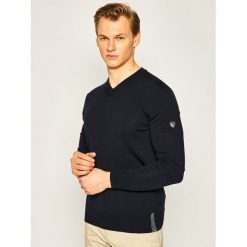 Sweter EA7 Emporio Armani 8NPMZ7 PM62Z 1578. Niebieskie swetry męskie EA7 Emporio Armani, m, bez wzorów, klasyczne, z klasycznym kołnierzykiem, bez kaptura. Za 589,00 zł.