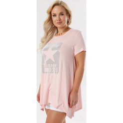 Jasnoróżowa Bluzka Lucile. Różowe bluzki damskie Born2be, xl, bez wzorów, bez kołnierzyka, bez rękawów. W wyprzedaży za 34,99 zł.