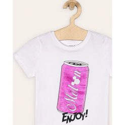 Name it - T-shirt dziecięcy 116-152 cm. Niebieskie bluzki dziewczęce Name it, z nadrukiem, z elastanu, z okrągłym kołnierzem, z krótkim rękawem, krótkie, bez kaptura. Za 69,90 zł.