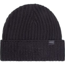 Czapka EDWIN - Purl Beanie I028613 8967 Black. Czarne czapki męskie Edwin, na zimę, bez wzorów, z materiału. Za 89,00 zł.