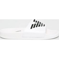 Emporio Armani - Klapki. Szare kapcie męskie Emporio Armani, bez wzorów, z gumy. Za 199,90 zł.