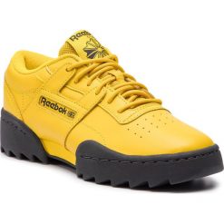 Buty Reebok - Workout Ripple Og DV3757 Urban Yellow/True Gr. Żółte buty sportowe damskie Reebok, na co dzień, bez wzorów, ze skóry, bez obcasa, na płaskiej podeszwie, bez zapięcia. W wyprzedaży za 279,00 zł.