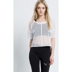 Puma - Top. Białe topy damskie marki Puma, s, z elastanu, z okrągłym kołnierzem. W wyprzedaży za 79,90 zł.