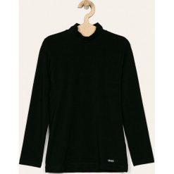 Liu Jo - Longsleeve dziecięcy 128-170 cm. Czarne bluzki dziewczęce Liu Jo, bez wzorów, z elastanu, z golfem, z długim rękawem, długie, bez kaptura. W wyprzedaży za 89,90 zł.
