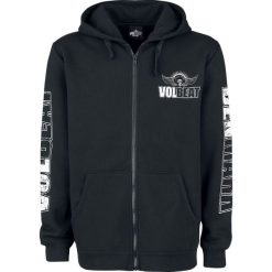 Bluzy męskie: Volbeat Denmark Skull Bluza z kapturem rozpinana czarny