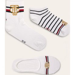 Tommy Hilfiger - Skarpetki (3-pack). Białe skarpetki damskie TOMMY HILFIGER, z nadrukiem, z elastanu. Za 69,90 zł.