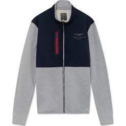 Bluza w kolorze szaro-granatowym. Szare bluzy męskie Hackett London, m, bez wzorów, ze stójką, bez rękawów, bez kaptura. W wyprzedaży za 399,95 zł.