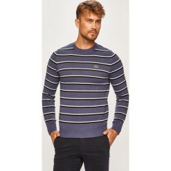 Lacoste - Sweter. Niebieskie swetry damskie Lacoste, s, bez wzorów, z bawełny, z okrągłym kołnierzem, bez kaptura. Za 579,90 zł.
