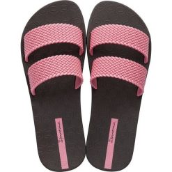 Klapki damskie Ipanema 26223-21312,Kolor brązowy z różem. Różowe klapki damskie Ipanema, bez wzorów, bez obcasa. Za 64,00 zł.