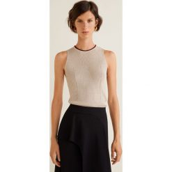 Mango - Top Contra. Szare topy damskie marki Mango, l, z elastanu, klasyczne. Za 119,90 zł.