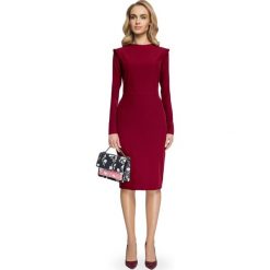 ELDORA Sukienka z nowoczesnymi detalami - bordowa. Czerwone sukienki damskie Stylove, na co dzień, s, bez wzorów, z elastanu, klasyczne, ze stójką, bez rękawów, długie, mini, ołówkowe. W wyprzedaży za 90,00 zł.