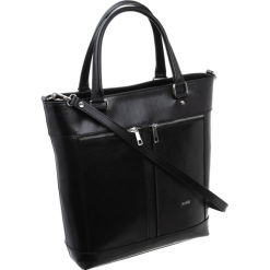 Torebka skórzana shopper bag A4 Rovicky TWR-8 czarna - czarny. Czarne torby damskie na zakupy ROVICKY, bez wzorów, ze skóry, biznesowe, bez dodatków. Za 269,99 zł.