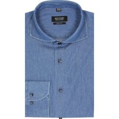Koszule męskie na spinki: koszula versone 1726 długi rękaw slim fit niebieski