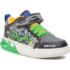 Sneakersy GEOX - J Grayjay B. D J029YD 014BU C0016 M Black/Green. Czarne trampki chłopięce Geox, bez wzorów, ze skóry ekologicznej, na rzepy. W wyprzedaży za 219,00 zł.