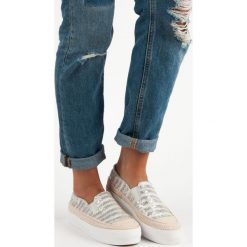 Srebrne trampki espadryle PAIGE. Szare trampki i tenisówki damskie marki J. STAR. Za 32,90 zł.