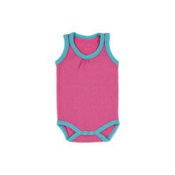 Pink or blue Girls Body na ramiączkach kolor różowy - Gr.86/92. Różowe body niemowlęce pink or blue, bez wzorów, z bawełny, bez rękawów. Za 15,00 zł.