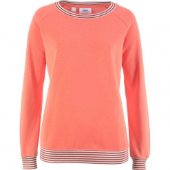 Bluza dresowa bonprix mandarynka. Czerwone bluzy damskie bonprix, z dresówki, bez kaptura. Za 37,99 zł.