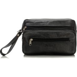 SKÓRZANA SASZETKA MĘSKA MILTON 6 BLACK. Czarne torby męskie skórzane marki Milton, bez wzorów, ze skóry. Za 49,90 zł.