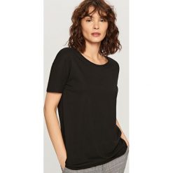 Gładki t-shirt - Czarny. Czarne t-shirty damskie Reserved, s, bez wzorów, bez kołnierzyka. Za 49,99 zł.