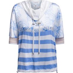 Bluza SPORTALM TAMRA Biały|Niebieski|Print. Niebieskie bluzy damskie marki Sportalm, w paski, z jedwabiu, z krótkim rękawem, krótkie, bez kaptura. W wyprzedaży za 495,00 zł.