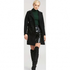 Czarny Płaszcz Back To Black. Czarne płaszcze damskie marki other, xl, w paski. Za 159,99 zł.
