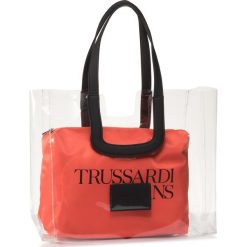 Torebka TRUSSARDI JEANS - Azzurra Shopper N/S 75B00938 O152. Białe torby damskie na zakupy Trussardi Jeans, bez wzorów, z jeansu, klasyczne, bez dodatków. Za 429,00 zł.