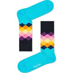 Happy Socks - Skarpety Faded Diamond. Niebieskie skarpetki męskie marki Happy Socks, z bawełny. W wyprzedaży za 27,90 zł.