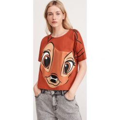 T-shirt Bambi - Brązowy. Pomarańczowe t-shirty damskie Reserved, s, bez wzorów, bez kołnierzyka. Za 49,99 zł.