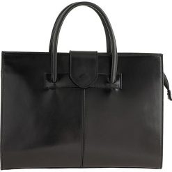 Skórzana torebka "Bari" w kolorze czarnym - 40 x 30 x 11 cm. Czarne torebki klasyczne damskie ORE10, w paski, ze skóry. W wyprzedaży za 265,95 zł.