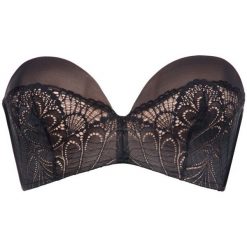 Biustonosz bardotka Wonderbra WB00031U. Czarne biustonosze Wonderbra, bez wzorów. Za 209,00 zł.