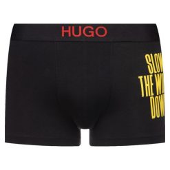 Bokserki Hugo 50412770. Czarne bokserki męskie HUGO, bez wzorów, z elastanu. Za 99,00 zł.